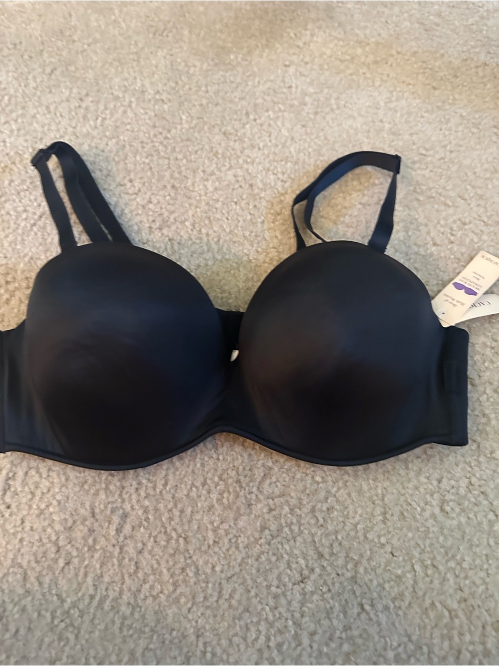 Cacique 40D Black Multi-Way Strapless Bra Removable Straps NWT Plus Size